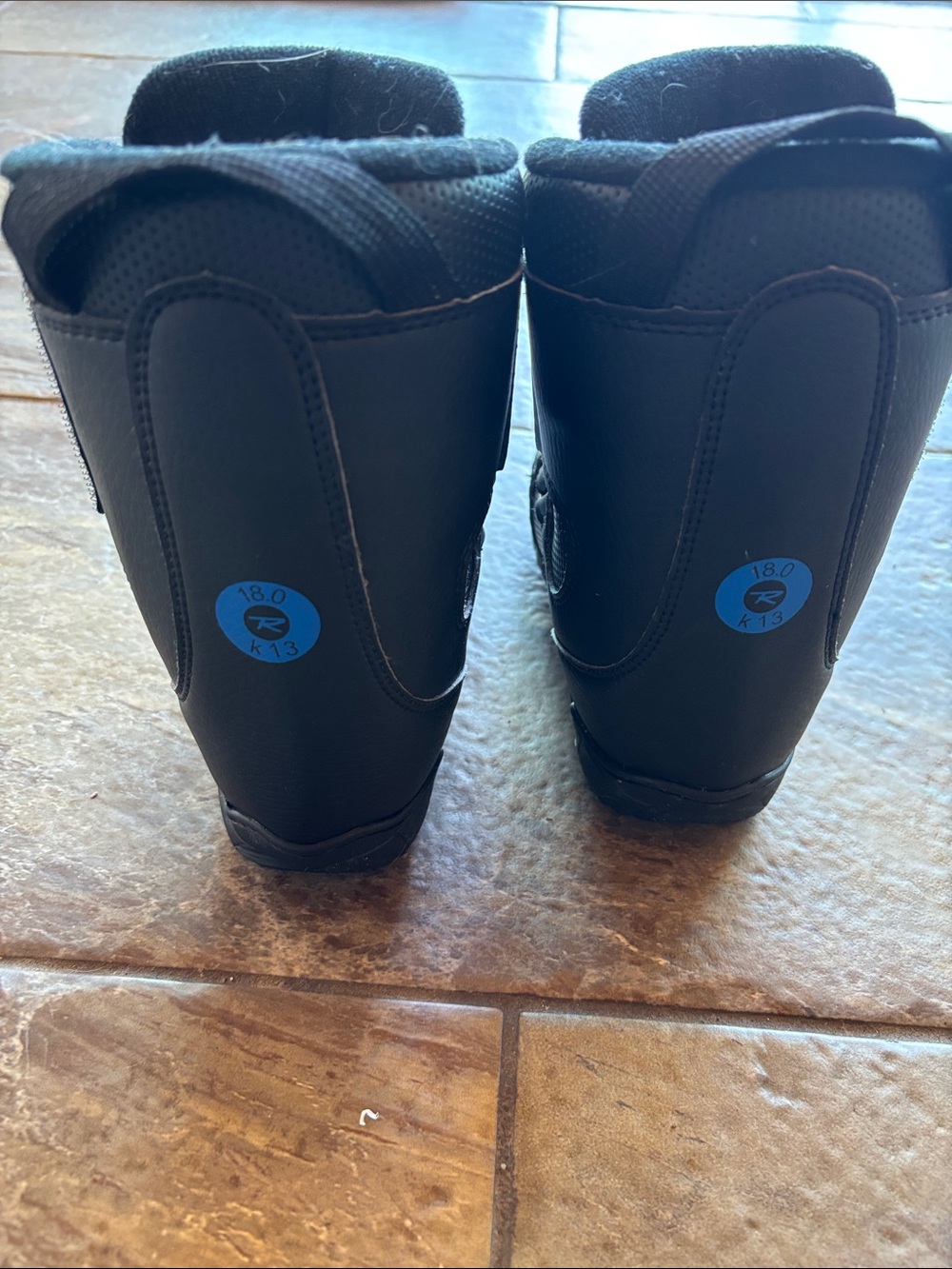 Rossignol Kids Black Snow Boots with Hook-and-Loop Straps - Picture 3 of 4